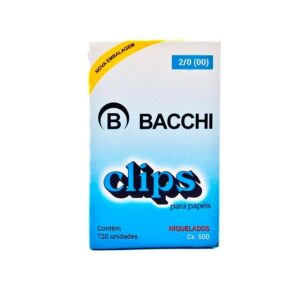 Clips 2/0 Niquelado com 500g-Bacchi