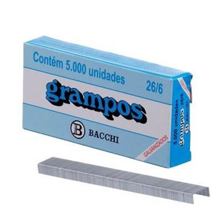 Grampo Bacchi 26/6 Galvanizado caixa com 5000