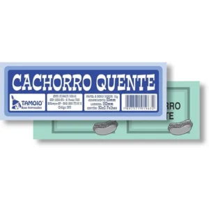 Ficha Cachorro Quente pacote 10 blocos 50 x 2 folhas Tamoio