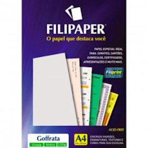 Papel goffrata A4 180g cinza Filiperson