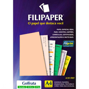 Papel Goffrata A4 180g salmão Filiperson