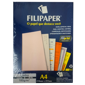 Papel linho A4 180g salmão Filiperson